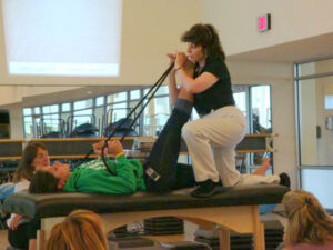 marjorie brook demonstrating integrated therapeutic stretching